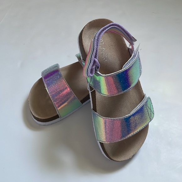 The Children Place, Holographic silver sandals, size 9. 100% faux leather - Picture 5 of 17